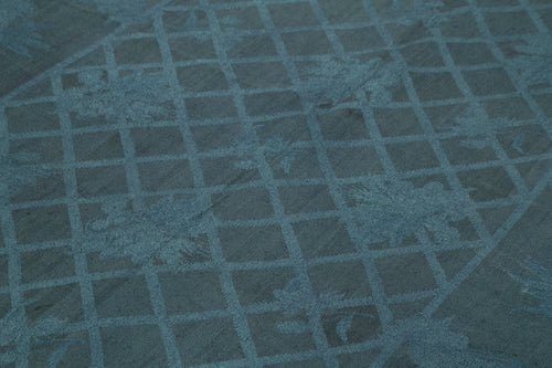 Needlepoint Grey Floral Cotton Wool Handmade Area Rug 5'5'' x 8'4''