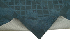 Needlepoint Grey Floral Cotton Wool Handmade Area Rug 5'5'' x 8'4''