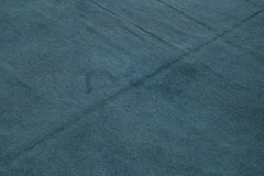 Handmade Area Rug – Blue Floral Pattern Cotton Wool Vintage Handwoven Carpet 7'1'' x 8'2''