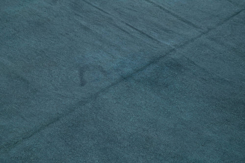 Handmade Area Rug – Blue Floral Pattern Cotton Wool Vintage Handwoven Carpet 7'1'' x 8'2''