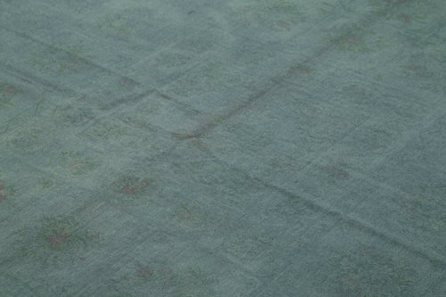 Needlepoint Grey Floral Cotton Wool Handmade Area Rug 7'5'' x 9'7''