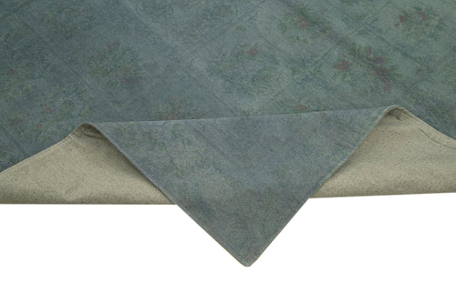 Needlepoint Grey Floral Cotton Wool Handmade Area Rug 7'5'' x 9'7''