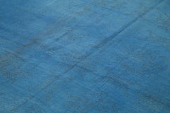 Needlepoint Blue Floral Cotton Wool Handmade Area Rug 6'4'' x 8'9''