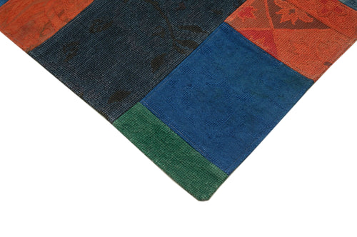 Needlepoint White Floral Cotton Wool Handmade Area Rug 6'7'' x 9'10''