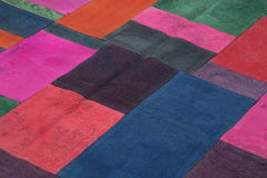 Needlepoint White Floral Cotton Wool Handmade Area Rug 6'7'' x 9'10''