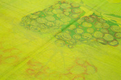 Needlepoint Green Floral Cotton Wool Handmade Area Rug 6'5'' x 8'7''