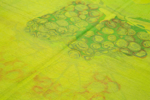 Needlepoint Green Floral Cotton Wool Handmade Area Rug 6'5'' x 8'7''