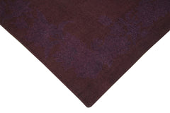 Needlepoint Purple Floral Cotton Wool Handmade Area Rug 7'2'' x 8'8''