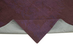 Needlepoint Purple Floral Cotton Wool Handmade Area Rug 7'2'' x 8'8''