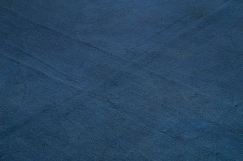 Needlepoint Blue Floral Cotton Wool Handmade Area Rug 7'3'' x 8'9''