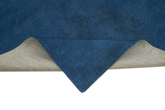 Needlepoint Blue Floral Cotton Wool Handmade Area Rug 7'3'' x 8'9''