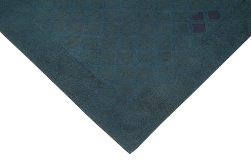 Needlepoint Blue Floral Cotton Wool Handmade Area Rug 7'1'' x 8'10''