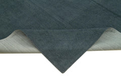 Needlepoint Blue Floral Cotton Wool Handmade Area Rug 7'3'' x 9'3''