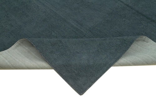 Needlepoint Blue Floral Cotton Wool Handmade Area Rug 7'3'' x 9'3''