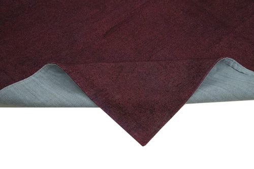 Needlepoint Brown Floral Cotton Wool Handmade Area Rug 7'4'' x 8'9''