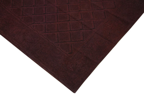 Needlepoint Brown Floral Cotton Wool Handmade Area Rug 7'3'' x 9'1''