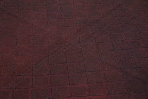 Needlepoint Brown Floral Cotton Wool Handmade Area Rug 7'3'' x 9'1''