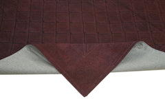 Needlepoint Brown Floral Cotton Wool Handmade Area Rug 7'3'' x 9'1''