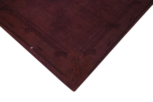 Needlepoint Brown Floral Cotton Wool Handmade Area Rug 7'1'' x 9'1''