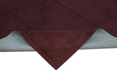 Needlepoint Brown Floral Cotton Wool Handmade Area Rug 7'1'' x 9'1''