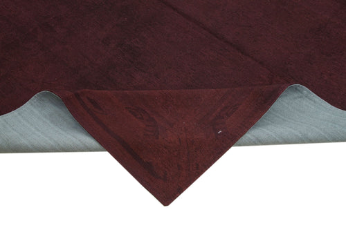 Needlepoint Brown Floral Cotton Wool Handmade Area Rug 7'1'' x 9'1''