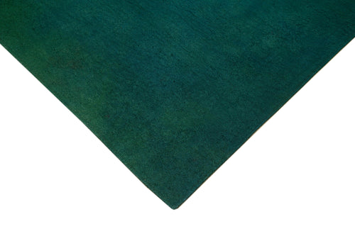 Needlepoint Green Floral Cotton Wool Handmade Area Rug 7'6'' x 8'10''