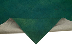 Needlepoint Green Floral Cotton Wool Handmade Area Rug 7'6'' x 8'10''