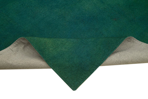 Needlepoint Green Floral Cotton Wool Handmade Area Rug 7'6'' x 8'10''