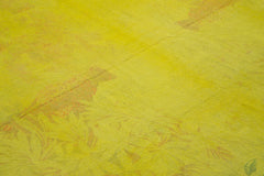 Needlepoint Yellow Floral Cotton Wool Handmade Area Rug 8'1'' x 8'6''