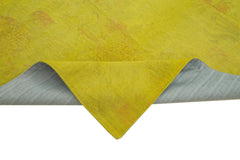 Needlepoint Yellow Floral Cotton Wool Handmade Area Rug 8'1'' x 8'6''