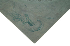 Handmade Area Rug | Vintage Wool Rug Grey Floral Cotton Carpet 8x11