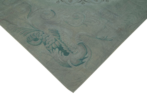 Handmade Area Rug | Vintage Wool Rug Grey Floral Cotton Carpet 8x11