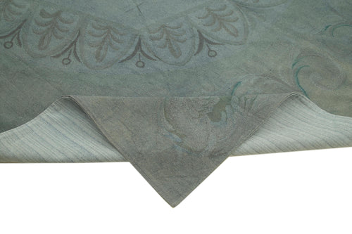 Handmade Area Rug | Vintage Wool Rug Grey Floral Cotton Carpet 8x11