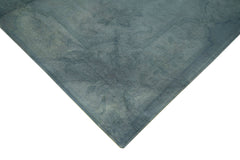 Needlepoint Blue Floral Cotton Wool Handmade Area Rug 8'6'' x 11'0''