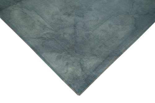 Needlepoint Blue Floral Cotton Wool Handmade Area Rug 8'6'' x 11'0''