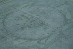 Needlepoint Blue Floral Cotton Wool Handmade Area Rug 8'6'' x 11'0''