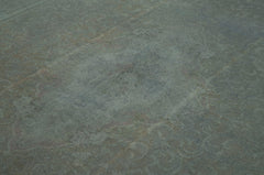 Needlepoint Grey Floral Cotton Wool Handmade Area Rug 7'8'' x 10'8''