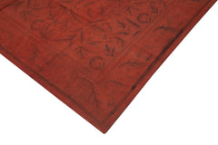 Needlepoint Orange Floral Cotton Wool Handmade Area Rug 8'2'' x 11'3''