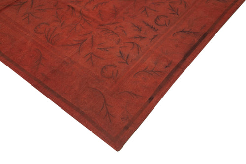 Needlepoint Orange Floral Cotton Wool Handmade Area Rug 8'2'' x 11'3''