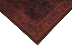 Needlepoint Brown Floral Cotton Wool Handmade Area Rug 8'2'' x 11'3''