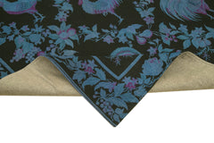 Needlepoint Blue Floral Cotton Wool Handmade Area Rug 7'10'' x 10'11''