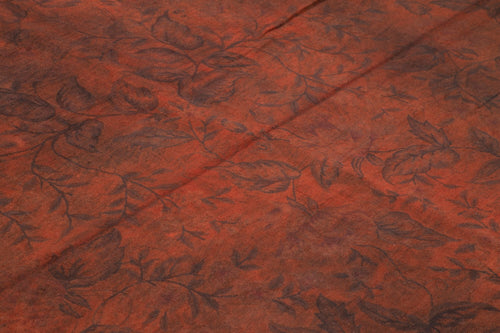 Handmade Area Rug – Vintage Orange Floral Cotton Wool Blend, Hand Woven Turkish Carpet 8'1"x11'1"