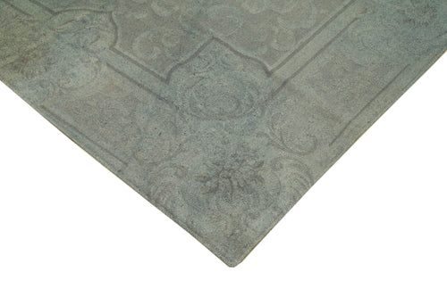 Needlepoint Grey Floral Cotton Wool Handmade Area Rug 7'11'' x 10'4''