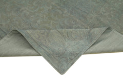 Needlepoint Grey Floral Cotton Wool Handmade Area Rug 7'11'' x 10'4''