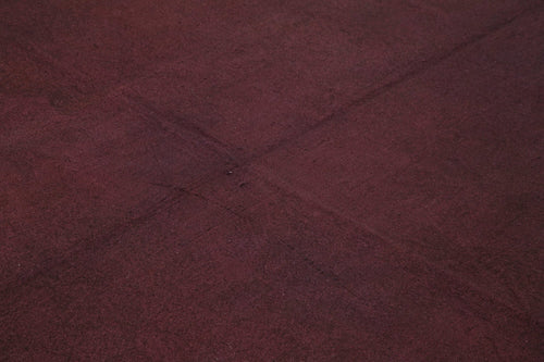 Needlepoint Purple Floral Cotton Wool Handmade Area Rug 8'8'' x 8'9''