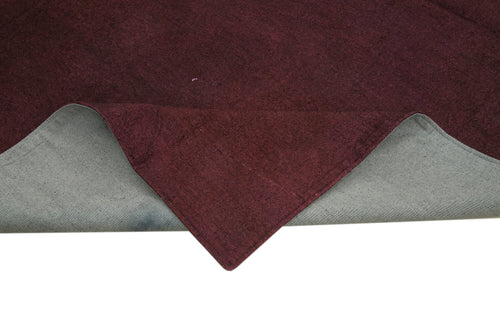 Needlepoint Purple Floral Cotton Wool Handmade Area Rug 8'8'' x 8'9''