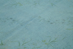 Needlepoint Blue Floral Cotton Wool Handmade Area Rug 7'9'' x 10'3''