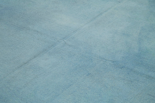 Handmade Area Rug - Blue Floral Cotton Wool Vintage Turkish Carpet 8'3''x11'2''