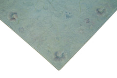 Needlepoint Blue Floral Cotton Wool Handmade Area Rug 8'1'' x 11'3''