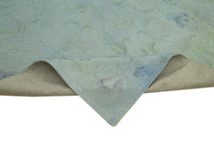 Needlepoint Blue Floral Cotton Wool Handmade Area Rug 8'1'' x 11'3''